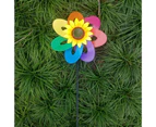 1 Set Windmill Vibrant Color Unique Shape Plastic Rainbow Flower String Pinwheel for Outdoor