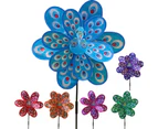 Sequin Wind Spinner Beautiful DIY Double Layers Kids Peacock Windmill Toy for Outdoor