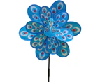 Sequin Wind Spinner Beautiful DIY Double Layers Kids Peacock Windmill Toy for Outdoor