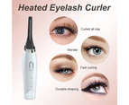 Heated Eyelash Curler for Women Electric USB Rechargeable Eyelashes Curlers for Quick Natural Eye Lashes Curling Long Lasting Heating USB Charging - White