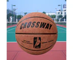 1 Set Crossway Basketball Non-Slip Anti-Leakage Microfiber Beginners Basketball Athletic Equipments Reddish Brown