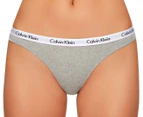 Calvin Klein Women's Carousel Thong/String 3-Pack - Red/Grey/Black