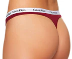 Calvin Klein Women's Carousel Thong/String 3-Pack - Red/Grey/Black