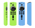 2Pack Remote Control Protective Case Compatible with Fire TV Stick 4K Ultra HD Voice Remote Control, Shockproof Silicone Skin Protective - Blue  green