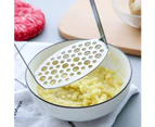 Stainless steel mashed potato with firm handle, vegetable press with fine mesh plate, carrots, potatoes, garlic