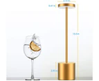 Cordless Table Lamp, LED Metal USB Rechargeable 6000mAh 2-Levels Brightness Night Light Desk Lamp Reading Lamp - Gold