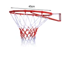 1Set 45cm Portable Wall Mounted Basketball Hoop Goals Rim and Net for Indoor Outdoor Use