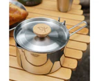 1L Corrosion-resistant Camping Kettle Anti-scratch Stainless Steel Bushcraft Gear Portable Tea Kettle for Household Silver