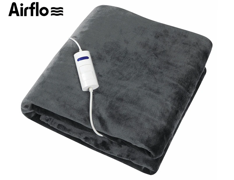 Ovation 180cm Grey Electric Heated Throw Blanket/Warm Auto Switch Off/6 Temp Set