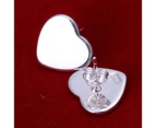 925 Sterling Silver Love Heart Tag Stud Pierced Earrings Women’s Jewellery Gift