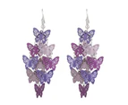 Pretty Pink Purple Butterfly Dangle Drop Hook Pierced Earrings Butterflies Gift