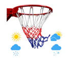 2Pcs Basketball Net Professional Durable Standard Wear-resistant Rainproof Sunscreen Nylon Red White Blue Tri-Color Basketball Hoop Net for Playgrounds D
