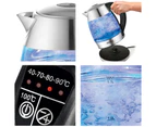 TODO 1.7L Glass Cordless Kettle Keep Warm Electric Dual Wall LED Water Jug - Stainless Steel