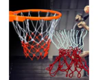 2Pcs Standard Basketball Net High Strength Solid Distinct Node 12 Buckles Basketball Hoop Net for Outdoor Red & White