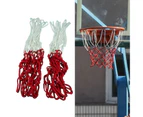 2Pcs PE Basketball Net Weather-resistant Standard 12 Loop Distinct Node Basketball Hoop Net for Outdoor Red-White