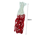 2Pcs Standard Basketball Net High Strength Solid Distinct Node 12 Buckles Basketball Hoop Net for Outdoor Red & White