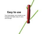 2Pcs Portable Canopy Adjustment Buckle Two Holes Design Windproof Accessories Tent Rope Buckle for Camping Red