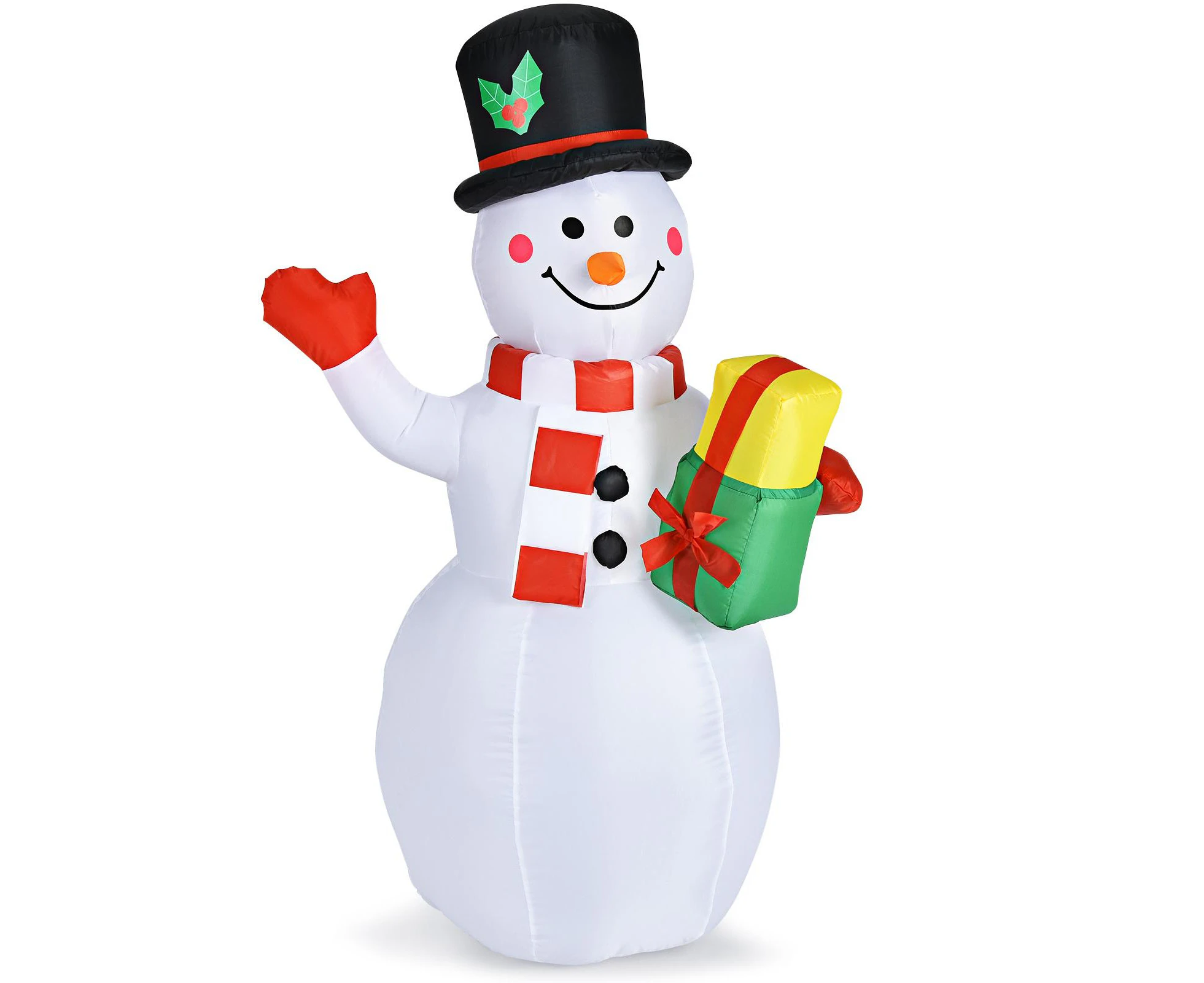 Costway 150CM Illuminated Inflatable Christmas Snowman Xmas Decor Colorful LED Lights  Outdoor Yard Garden Lawn