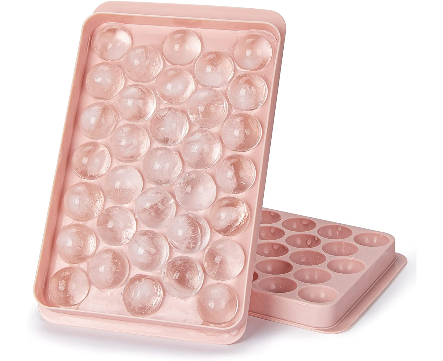 4 Pack Mini Round Ice Cube Tray, Ice Ball Maker Mold for Freezer with  Container, Sphere Ice Cube Tray Making 99pcs Circle Ice Chilling Cocktail