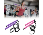 2Pcs Yoga Pilates Elastic Tube Resistance Bands Bodybuilding Fitness Equipment Purple