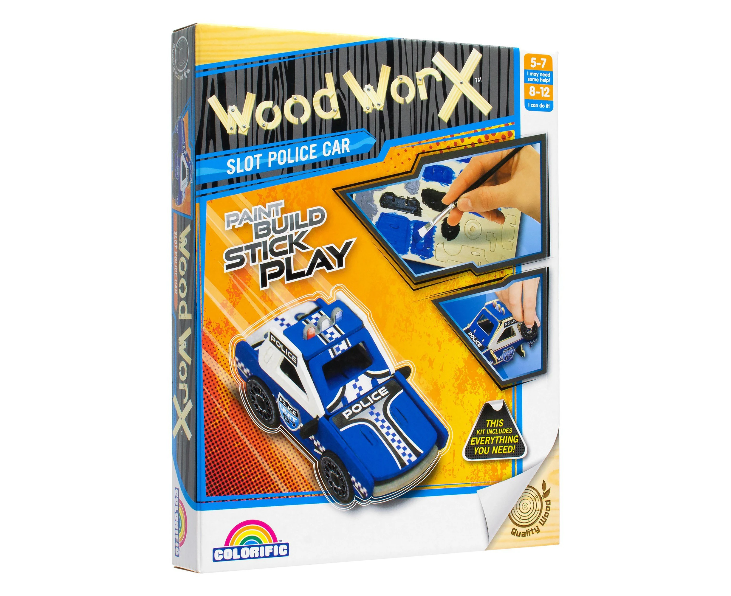 Colorific Wood Worx Slot Police Car