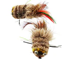 3D Eyes Imitation Feather Fake Lure Single Hook Vivid Hair Owl Artificial Lure Fishing Accessory Random Color