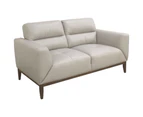 Downy  Genuine Leather Sofa 2 Seater Upholstered Lounge Couch - Silver