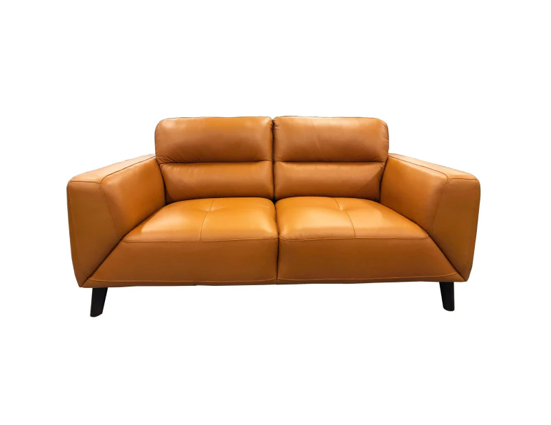 Downy  Genuine Leather Sofa 2 Seater Upholstered Lounge Couch - Tangerine