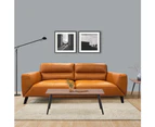 Downy  Genuine Leather Sofa 2 Seater Upholstered Lounge Couch - Tangerine