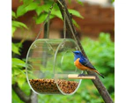 Wild Bird Feeder Acrylic Window Bird Feeder Round Semi-enclosed Bird Feeder Station Window Hanging-Type Birdhouse