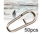 50Pcs Stainless Steel Oval Fishing Tackle Tool Fast Link Clips Snap Interlock