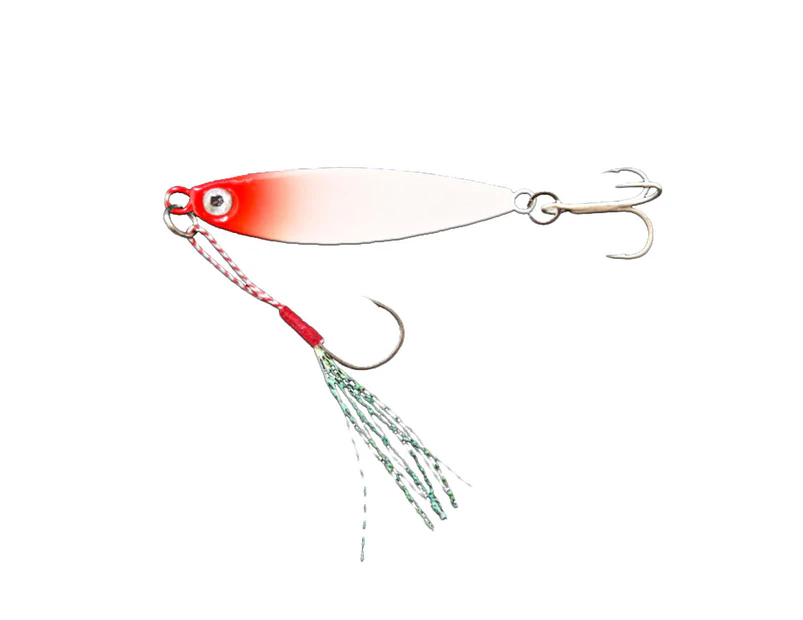 5cm 10g Metal Sequin Simulation Fish Fishing Bait Hard Lure with Double Hooks Double Hook Luminous Red*