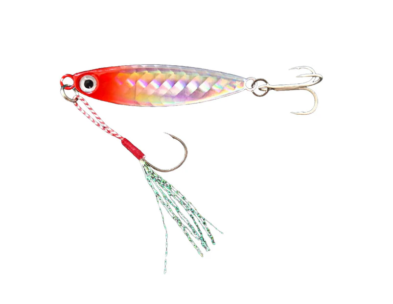 5cm 10g Metal Sequin Simulation Fish Fishing Bait Hard Lure with Double Hooks Red Double Hook