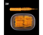 50Pcs/Box 6cm/1g Realistic Worm Lures Lightweight TPR Rubber Needle Tail Fishing Bait for Fishing Yellow