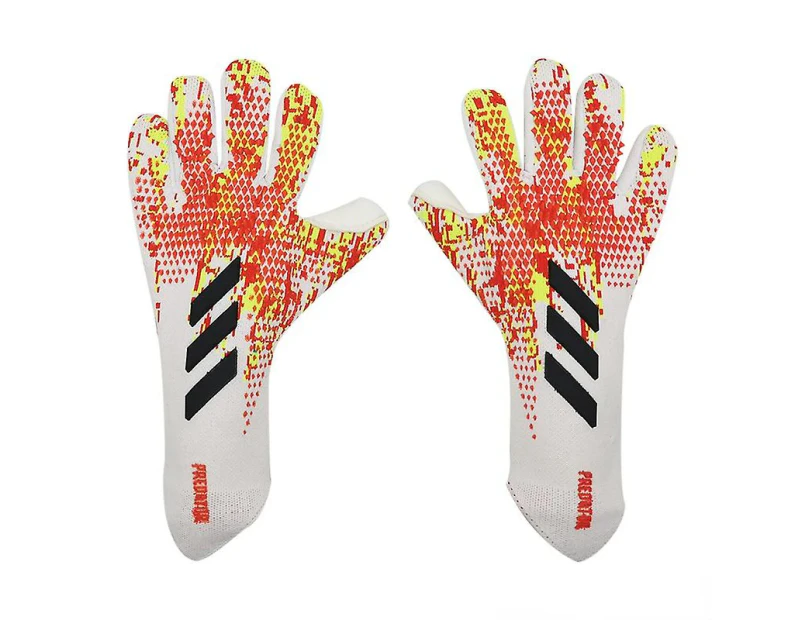 Qian Football Goalkeeper Gloves Breathable Full Latex Football Gloves Thickened Goalkeeper Gloves(white Orange)