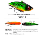 6.5cm/11g Barbed Fake Lure Shark Hook Plastic Excellent Throwing Distance VIB Bait Fishing Supplies E