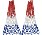 2 Pack Heavy Basketball Net Rainproof Sunscreen, Red White Blue Bold Polyester Braided Rope, 12 Loops