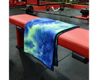 Sports Towel Tie-dye Sweat-absorbent Microfiber Outdoor Gym Thickened Washcloth for Running Green