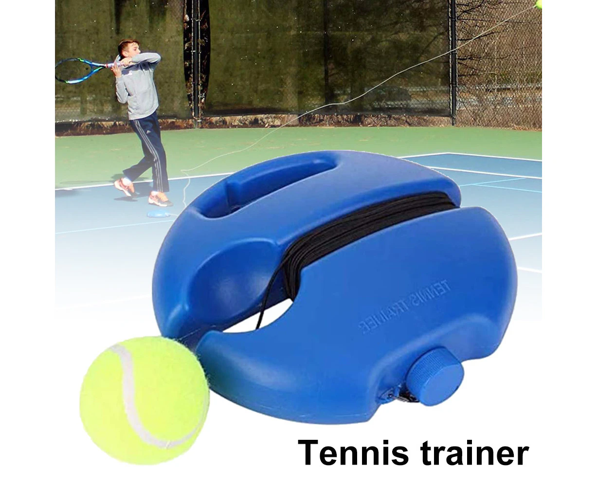 Portable Self-study Practice Tennis Trainer Base Rebound Ball Training Tool Blue