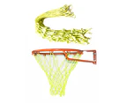 Basketball Net Glow in the Dark Wear-resistant Nylon Heavy Duty Basketball Net Replacement for Outdoor Yellow