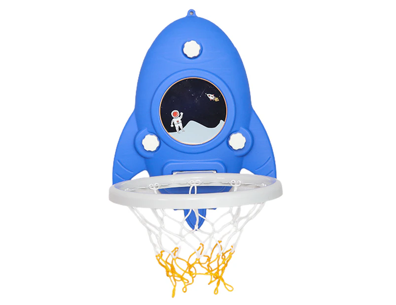 Kid Basketball Kit Detachable Compact Punch Free Wall Mounted Basketball Hoop Kit for Home Blue