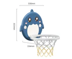 Compact Kid Basketball Kit Strong Absorption Suction Cup Design Whale Shape Basketball Hoop Kit for Home Blue 1