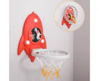 Kid Basketball Kit Detachable Compact Punch Free Wall Mounted Basketball Hoop Kit for Home Red