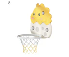 Compact Kid Basketball Kit Strong Absorption Suction Cup Design Whale Shape Basketball Hoop Kit for Home Yellow 2