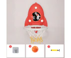 Kid Basketball Kit Detachable Compact Punch Free Wall Mounted Basketball Hoop Kit for Home Red