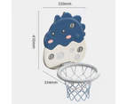 Compact Kid Basketball Kit Strong Absorption Suction Cup Design Whale Shape Basketball Hoop Kit for Home Blue 2