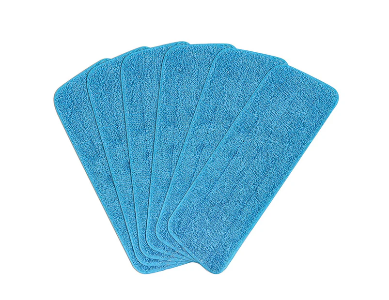 6pcs Microfiber Spray Mop Replacement Heads for Wet Dry Mops Blue