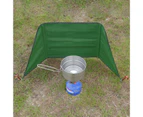 Camping Stove Windshield Wind-proof High Stability Accessory Barbecue Camping Grill Windscreen Backpacking Army Green