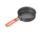 Frying Pan Evenly Heating Detachable Handle Aluminum Alloy One-piece Design Non-stick Cookware Pot for Backpacking  Grey