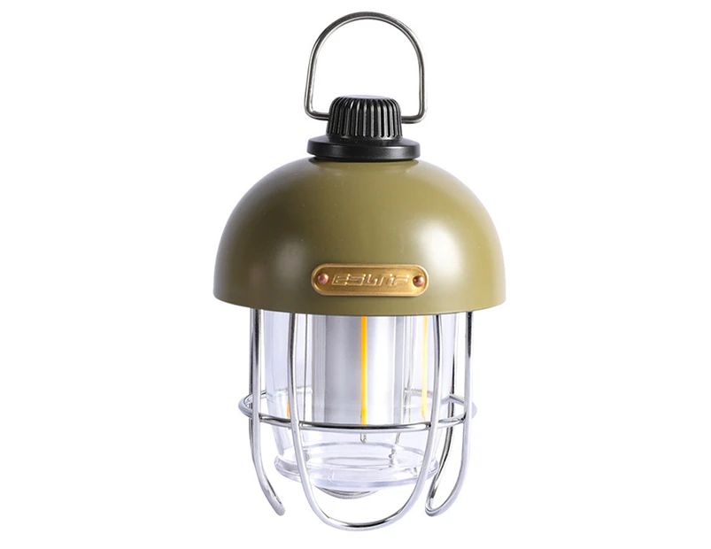 Camping Light LED Bulb Long Battery Life Rechargeable Portable Retro Tent Lantern Outdoor Lighting Equipment  Army Green